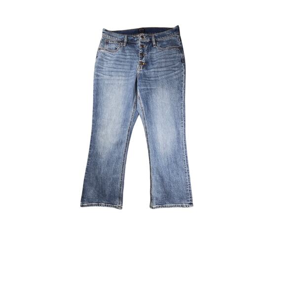 J. Crew High-Rise Crop Flare Women's Jeans Sz 30 Button Fly - Picture 1 of 8